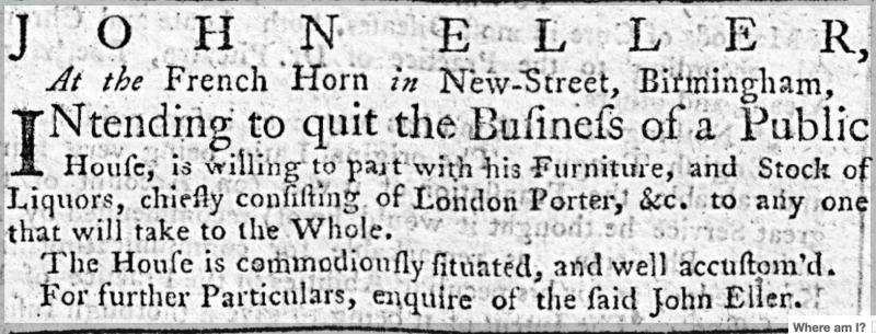 Aris’s Birmingham Gazette, 28th May 1753.